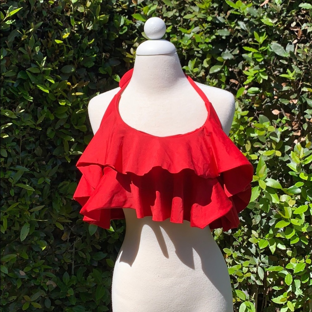 Nicolita Rumba Red Ruffle Bikini Top